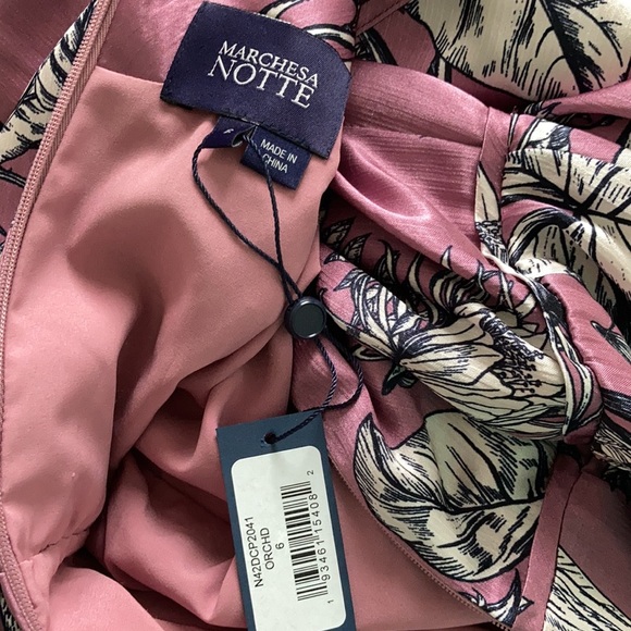 Marchese Notte NWT Orchid Asymmetric Flounce Cocktail Dress size 6 - Picture 6 of 10